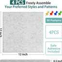 Felt Cork Board for Wall: Extra Large Bulletin Board for Office - 0.5 Inch Thick Corkboard Tiles 4 PCS Grey Pin Board Squares Adhesive