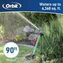 Orbit 1/2 Inch Brass Impact Sprinkler - Adjustable Metal Tripod - Long Range Lawn Watering System - 360 Degree Rotating Sprinkler - Heavy Duty Irrigation System - Adjustable 22-48 Inch Height - 58308