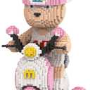 HOOLEDAY Motorcycle Bear Micro Building Blocks Set (6800Pieces) Gift for Adults & Boys & Girls