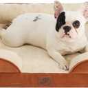 Bedsure Orthopedic Dog Bed Medium Size Dogs - Washable Medium Dog Cat Bed Waterproof, Comfort Pet Couch Sofa with Washable Removable Cover, Pets Bed with Nonskid Bottom, Ember Clay, 28"