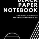 Pack of 2 Black Paper Notebook | Plain Ruled Journal with Softcover for Work, School and College Supplies | 100 Pages | Compact Size 6" x 9": Black Pages Notebook for Gel Pens and White Ink