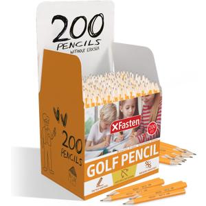 XFasten Golf Pencils, #2 HB Sharpened Pencils, 3.5 Inch Half Size, Hexagonal Easy-to-Grip, Bulk 200-Pack for Office Supplies, Art Supplies, Games & Events