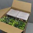 Lyrow 2 Pack Artificial Eucalyptus Plant in Rustic Rectangular Wooden Planter Box Greenery Faux Potted Herb Plant for Indoor Wedding Table Centerpiece(Green,16.1 x 3.7 x 8.7 Inches,Classic Style)