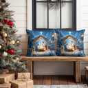 18x18 Inch Set of 2 Nativity Scene Merry Christmas Throw Pillow Covers Holy Family Pillow Cases Religious Holiday Cushion Covers Decorative Christmas Nativity Pillow for Sofa Couch Bed