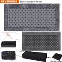 SAND MINE Reversible Mats, Plastic Straw Rug, Modern Area Rug, Large Floor Mat and Rug for Outdoors, RV, Patio, Backyard, Deck, Picnic, Beach, Trailer, Camping (9' x 18', Black & Grey)