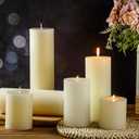 Shihanee Set of 12 Pillar Candles and Glass Cylinder Vases Clear Cylinder CandleHolders for Slim Pillar Candles Wedding Centerpieces(3.4''x 4.7'', 7'', 9.8'',Ivory White)