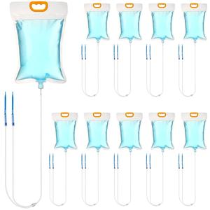 Plant Water Bag Automatic Plant Watering Drip Irrigation Kit with 3.5 L Water Bag and Adjustable Control Valve Switch Automatic Drip Irrigation Kits for Indoor Outdoor Garden(10 Pieces)