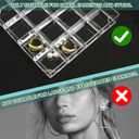 4 PCS Stackable Jewelry Organizer Tray, Plastic Storage Box with 16 Mini Grid (1.57''), Clear Organizer Tray for Drawer Dresser Vanity Desk, Jewelry Storage Box for Necklaces Bracelets Rings Earrings