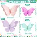 3D Hanging Butterfly Decorations, 8 Pcs Butterfly Birthday Party Decorations, Crepe Paper Butterfly Hanging Decorations for Girls, Women, Flower Garden Party Decorations
