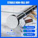 Ausemku Shower Curtain Rod - 32-104 Inch Rustproof Tension Rod, Non-Slip Spring Design, No Drilling Adjustable Curtain Rod for Bathroom, Kitchen, and ClosetBlack