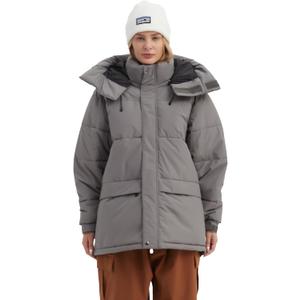 NOMADIKA Oversize Waterproof Ski Jacket Thick Snow Coats with Detachable Hood Winter Skiing Snowboard Jackets for Women Men, Size: Large, Dark Grey