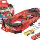 Carrera Speed Arena Disney Pixar Cars - Portable Slot Car Race Track Includes 2 Cars Lightning McQueen and Dinoco Cruz - Battery-Powered Beginner Toy Racing Set for Kids Ages 3 Years and Up, 39.37-in x 18.11-in