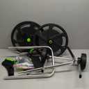 Garden Hose Reel Cart, Holds 75-150 Feet of 5/8-Inch Hose, Portable Hose Reel Cart With Wheels,Adjustable Handrail, Quick Hose Connector