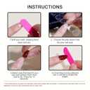 Press On Nails - Almond Fake Nails - French Tip False Nails Press ons - Medium Glue on Nails with Chrome Design - for Women Stick on Nail 24Pcs