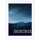 JCJMY 12x16 Picture Frame White with 10x14 Mat for 30 x 40cm Diamond Art Painting, Display Photo 10 x 14 with Mat or 12 x 16 Without Mat, Wall Hanging Large 30x40 Frame with Durable Plexiglass, White