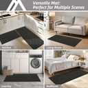 COSY HOMEER Soft Kitchen Rugs and Floor Mats for in Front of Sink Super Absorbent 20"x59" Non-Skid Standing Washable,Polyester,Black