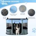 Foldable Dog Cat Playpen, Portable Dog Crate for Puppies, Cat, Puppy Play Pen for Indoors, Kennel Tent Crate for Indoor Outdoor Travel Camping Use with Carrying Case (Blue, M)