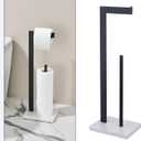 Matte Black Toilet Paper Holder Stand for Bathroom
