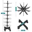 Retail Rotating Display Stand 7 Tier, Display Rack with Hooks for Store Display Movable Shop, Display Spinner Stand for Snacks Jewelry Keyring Hats Socks Toys