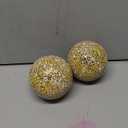 uxcell 4" Decorative Balls, 3 Pcs Mosaic Glass Balls, Decorative Table Sphere Orbs, Centerpiece Balls for Decorating Bowls Vase Tables Wedding Party, Gold