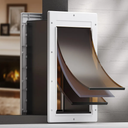 3-Flap Dog Door, Large Doggy Door for Wall, Never Rust Plastic Wall Dog Door, Telescoping Tunnel, Magnetic Flaps, Insulation Flap, Closing Panel, Pet Door for Pets Up to 100 Pounds