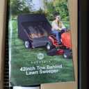 Suchtale Upgrade 42-inch Tow Lawn Sweeper for Leaves & Grass,21cu.Ft. Leaf Collector with Large Capacity,Adjustable Sweeping Height for Yard,Lawn,Farm,Sidewalk,Yard Sweeper,4 Spinning Brushes