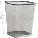 Mind Reader Mesh Trash Can, Square Wastebasket for Office or Home, 5 Gallon Capacity, Metal Mesh, Set of 2, Silver
