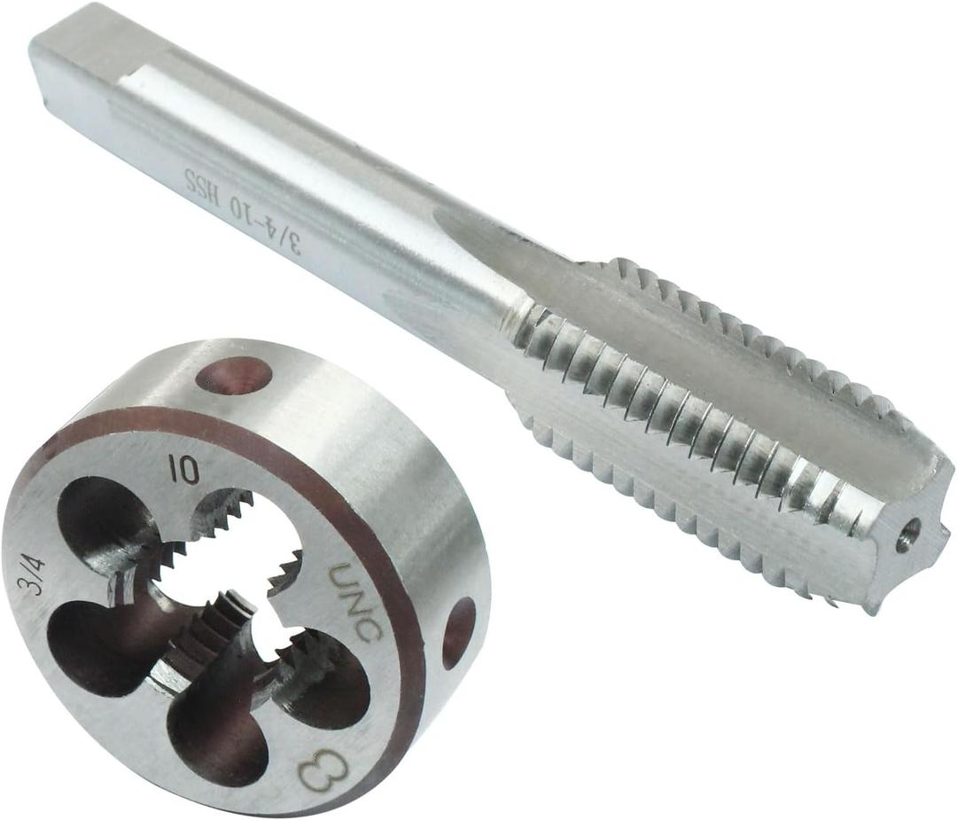 3/4"-10 UNEF Tap and Die Set, 3/4 x 10 UNEF Machine Round Die Thread Tap Right Hand for Machinists/Engineers