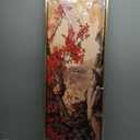 Large Oriental Asian Wall Art Chinese Painting Wall Decor for Living Room Abstract Red Plum Blossom Landscape Picture Prints Watercolor Mountain Poster Canvas Artwork Home Office Decorations 14x48”