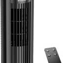 Grelife Tower Fan, Quiet Fans with Remote, for Bedroom, Living Room, Office, Tower Fan with Remote, 3 Speed Settings and Auto-off Timer, Compact Desktop Fan