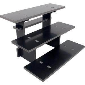 3-Tier Straight Retail Table Display Stand, Portable Display Rack Shelves for Vendors, Craft Shows, Farmers Market, Pop Up Shop Countertop Black Risers for Display, Soap, Candles, Tumblers