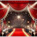 7x5ft Red Carpet Backdrop Glitter Spotlight Fashion Show Movie Night Stars Photography Background Graduation Wedding Birthday Party Decorations Photo Banner Props