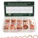 200PCS Crush Washer Assortment, M5-M14 Metric Copper Washers, Suitable for Most Vehicles