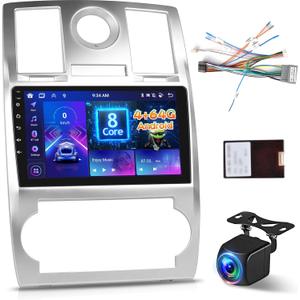 [8-Core 4+64G] Android Car Stereo for Chrysler 300 300C 2004-2011, 9 inch IPS Touchscreen Chrysler Radio - Wireless Carplay and Android Auto, 5G/WiFi, DSP/32EQ, GPS + Canbus + Rearview Camera