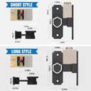 90 Degree Flip Barn Door Lock, Sturdy 304 Stainless Steel Gate Latch, Home Security Sliding Door Lock Best for Barn, Bathroom, Bedroom, Cabinet, Garage, Garden, Fence (Long Black-1pc)