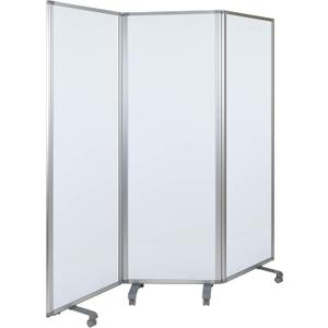 Flash Furniture Raisley 3-Section Mobile Magnetic Whiteboard Partition for Classrooms or Offices, Rolling Dry Erase Board Room Divider, 72"H x 24"W