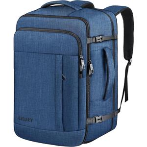 Carry On Backpack, Extra Large 50L Travel Backpack for Men & Women, Expandable Backpack For Airplanes, 17 Inch Laptop Backpack, Luggage Suitcase 40L Daypack Lightweight Business Weekender Bag, Blue (2X-Large(20"x14"x10"))
