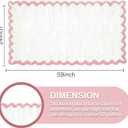 ORTIGIA Long Cute Scalloped Bathroom Rugs Runner, Fun Pink Plush Microfiber Scallop Bath Mats Non Slip Washable Quick Dry Absorbent, Rug Carpet for Bathtub Sink Laundry Room Bedroom, 24x59, 2' X 4'11"