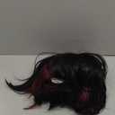 ToyoTress Peek-a-boo Color Bob Wig With Bangs - 8 Inch Black Mix Burgundy Wine Red Blunt Cut Bob Wigs For Black Women, Short Straight Light Yaki Synthetic Daily Costume Cosplay Wigs (8 Inch, SH/Burg)