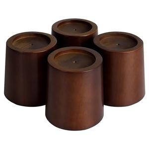 OneDream Wood Bed Furniture Risers Blocks - 4 inch Set of 4 Bed Risers, Heavy Duty Solid Wood Round Risers, Sofa Riser with Non-Slip Pad, Create Storage Space and Easy Cleaning for The Sweeper