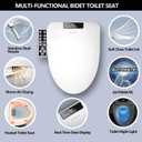 WLJBIDET Bidet Toilet Seat, Electric Bidet with Heated Toilet Seat, Instant Warm Water & Air Drying, Temperature Adjustable, Side Panel Control, Display Screen, Night Light, Elongated