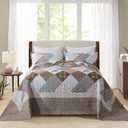HoneiLife Oversized King Bedspreads 120x120-3 Pcs California King Quilt, Extra Large Quilt Sets All Season Use,Rustic Bedding Sets King Size,Reversible Coverlet Lightweight Microfiber Bed Quilts