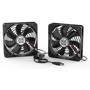 ELUTENG Dual 120mm USB Fan with 3 Speeds 5V Ventilator Fan Portable Cooling Fan Rechargeable Compatible for Laptop Receiver DVR Playstation Xbox Desk Computer Cabinet Cooling