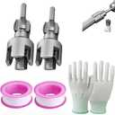 Pipe Thread Cutting Tool,Electric Drill Compatible Pvc Pipes Threader Kit,PVC Thread Maker Tools for Electric Drill,1/2" (DN15) 3/4" (DN20)