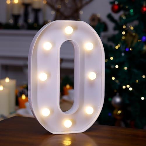 TRONSBOO LED Marquee Sign Light Up Letters, Alphabet Light Up Letters Sign, Battery Powered LED Letter Lights for Night Light, Wedding, Birthday, Party, Christmas or Home Decor (Letter O),2 pcs