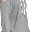 Kisscynest Womens Sweatshirts Cold Shoulder Hoodies Pullover Cut Out Tops Fall Fashion 2025 Clothes (Gray, L)