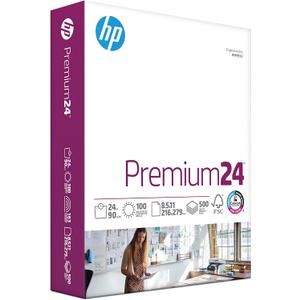 HP Printer Paper | 8.5 x 11 Paper | Premium 24 lb | 1 Ream - 500 Sheets | 100 Bright | Made in USA - FSC Certified | 112400R