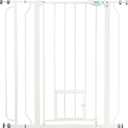 Carlson 36" Extra Tall Walk-Thru Dog Gate with Small Pet Door, White