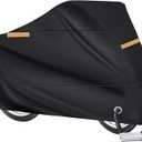 Large Motorcycle Cover Waterproof Outdoor with Reflective Strips,Heavy Duty Motorcycle Covers Fits up to 96" Long with Storage Bag & Lock-Holes,Universal Motorcycle Rain Cover (XXL)