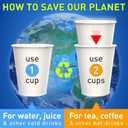 6 oz All-Purpose White Paper Cups (50 ct) - hot Beverage Cup for Coffee Tea Water and cold Drinks - ideal Home Bath Cup paper cup